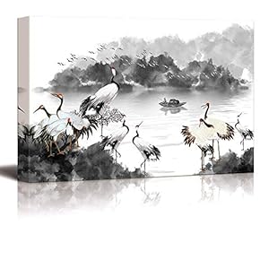 Wall26-Canvas Wall Art-Classical Red-Crowned Crane-Giclee Painting Wall Art for Bedroom Living Room Home Decoration - 12x18 inches