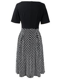 VfEmage vestido clásico de verano, estampado de lunares, para trabajar, casual, en línea A