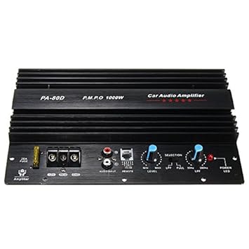 TOOGOO 12V 1000W Mono Auto Audio Endstufe Leistungsstarke Bass Subwoofer Amp PA80D
