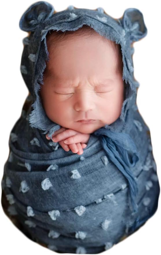 Baby Photography Props Wrap Hat Newborn Photo Shoot Outfits Infant Photos Hats Blanket Set