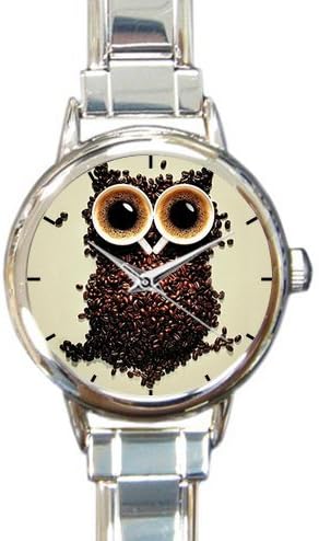 Novelty Gift Cartoon Animal Style Abstract Owl Round Italian Charm Watch - 100% stainless steel