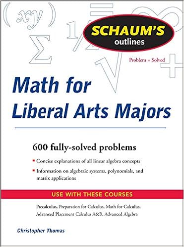 Amazon Com Schaum S Outline Of Mathematics For Liberal Arts Majors Schaum S Outlines 9780071544290 Thomas Christopher Books