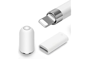 REEYEAR Replacement Ipencil Magnetic Replacement Caps + Charging Adapter Fits for Apple Pencil Gen 1st,Pencil Protector Cap and Charger Convertor compatible withApple Pencil 1