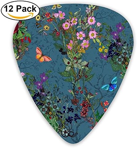 Yenba Floral Flower Gauge Acoustic Medium Guitar Picks (12-Pack) Girls Funny 0.46/0.71/0.96 Mm Guitar