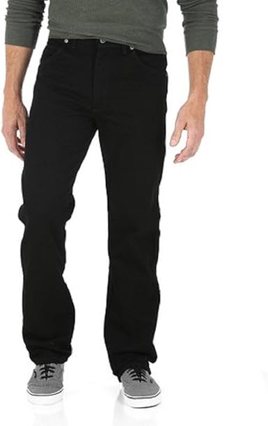 mens black wrangler relaxed fit jeans