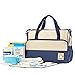 SoHo Diaper Bag 8 pcs Set Nappy Tote Bag for Baby mom dad Stylish Insulated Unisex Multifunction Waterproof Large Capacity Durable Includes Changing pad Stroller Straps Bottle case Dark Navy