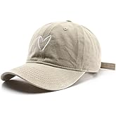 Agturber Distressed Baseball Cap for Women Vintage Washed Cotton Heart Embroidered Adjustable Dad Hat