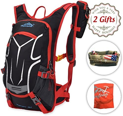 [Upgraded] Cycling Running Backpack - 18L Hydration Camel Pack Waterproof Bike Bag, Small Daypack for Hiking Motorcycle Camping, Outdoor Gifts for Men Husband Son Kids Birthday Valentines Day