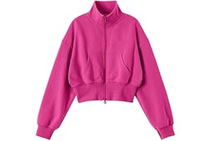 Dnzzs Sweatshirts for Teen Girls Zip Up Hoodie Fleece Pullover Zipper Collar Jacket Kids Cropped Hoodie with Thumb Holes