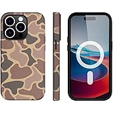 TMSHUNFSS Case for iPhone 16 Pro Max, Compatible with Magsafe, Camo Phone Case, Scratch-Resistant, Shockproof, Wireless Charging Compatible