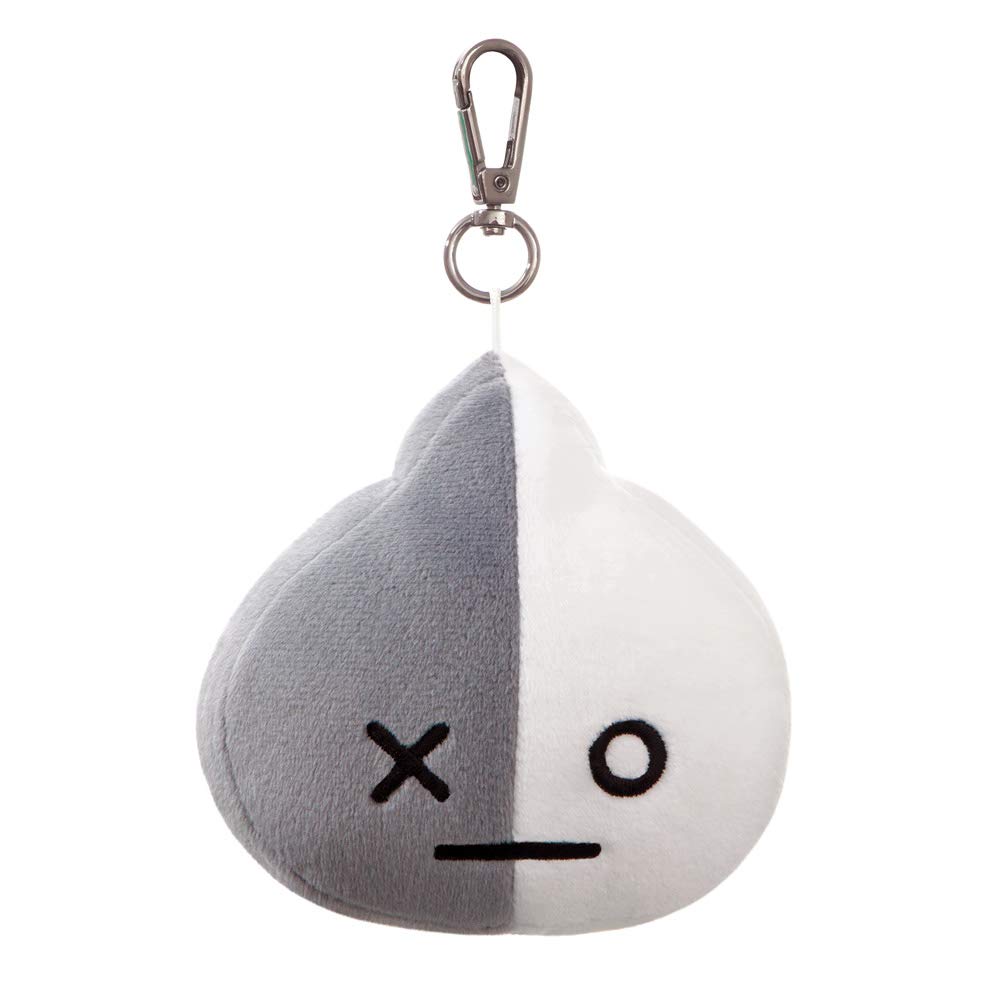AURORA BT21 Official Merchandise, Van Plush Key Clip, 61339, Grey & White, Grey and White