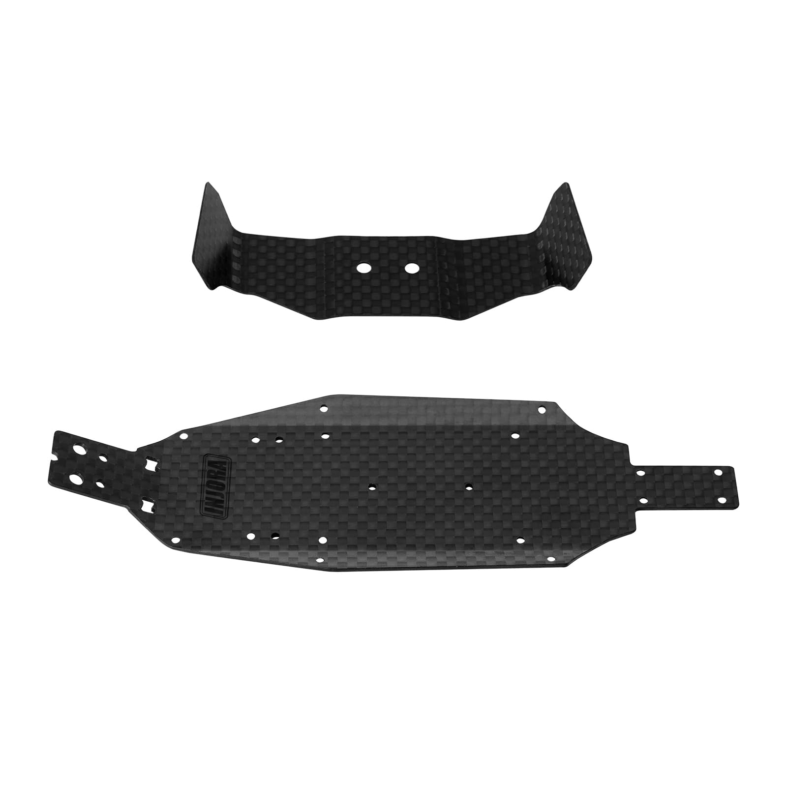 INJORA Carbon Fiber Rear Wing Carbon Fiber Chassis for 1/24 Buggy Losi Micro-B