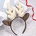 Reindeer Antler Hair Hoop Christmas Kids Headband Headwear for Children Christmas Costume Party Birthday or Xmas Thanksgiving Day Gift (Milk White)
