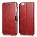 iPhone 6s Plus / 6 Plus Case, Benuo [Vintage Classic Series] [Genuine Leather] Flip Corrected Grain Leather Case [Card Slot] [Stand Feature] with Magnetic Closure for 6s Plus / 6 Plus (Vintage Red)