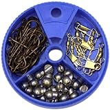 Eagle Claw Hook Swivel and Sinker Assortment, 75 Piece