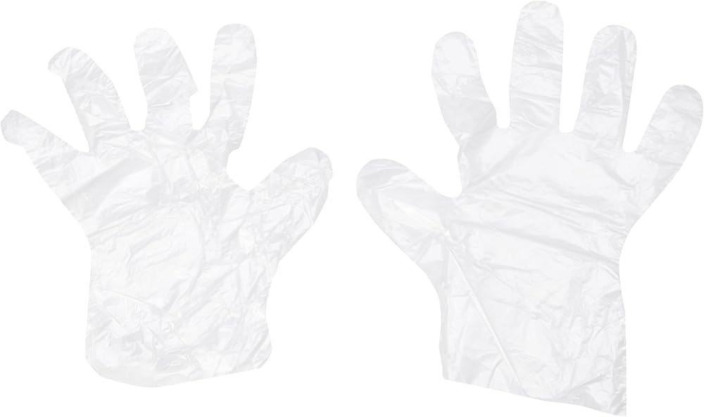Shield Polythene Gloves Pack of 100 Large Disposable Food Safe Clear
