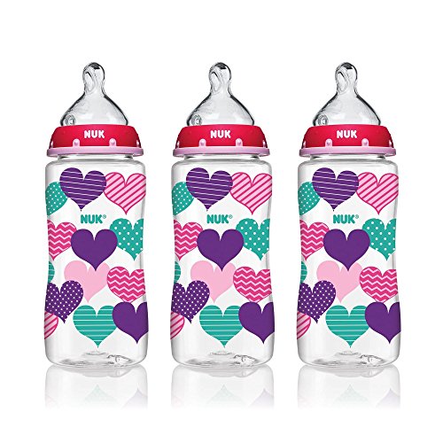 NUK Bottle with Perfect Fit Nipple, 10 Ounce Medium Flow, 3 