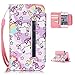 iPhone 4 Case,iPhone 4S Wallet Case,Kmety(TM) for iPhone 4 PU Leather 2in1 Case Flip Folio Magnetic Design[Built-in Credit Card Slots] with Painted Unicorn Pattern