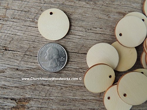 50 Small 1 inch size wood TAGS coins chips rounds