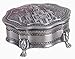 Limlook Decorative Antique Castle/Carriage Engraved Silver Trinket Box Velvet Lined, Ornate Metal Small Jewelry Treasure Box Hinged Lid Footed Standing Keepsake Box (Choose One at Random)