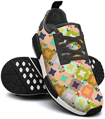 ktyyuwwww Women Colorful Net Geometric Digital Urban Camo Navy Fashion Running Shoes