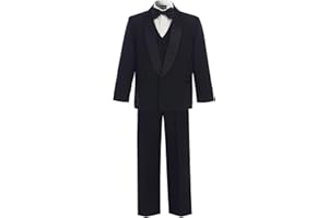 OLIVIA KOO Boy's Classic Tuxedo Suit with No Tail