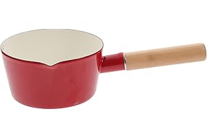 SEWACC Small Enamel Pan Non Stick Saucepan Lightweight Pot for Kitchen Cooking and Mothers
