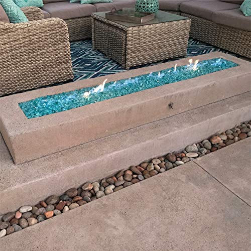Deep Sea Blue - Fire Glass for Indoor and Outdoor Fire Pits or Fireplaces | 10 Pounds | 1/2 Inch, Reflective - Thumbnail 6