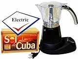 Bene Casa Electric Cuban Coffee Maker Adjustable 3 to 6 Cups Free Coffee Pack