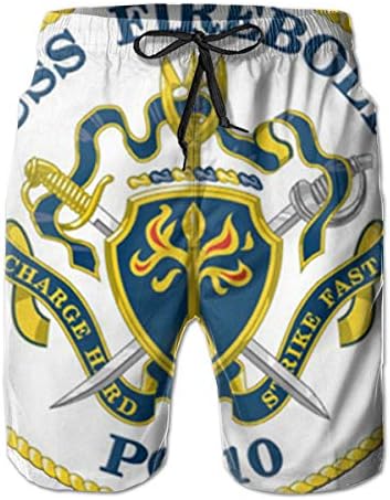 Chenzqo Navy USS Firebolt PC-10 Vinyl Transfer Men's Beach Shorts