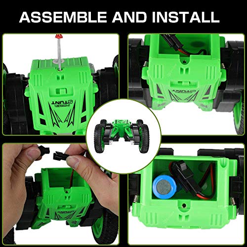 Remote Control car, Durable RC Stunt Cars Toys for Kids,Double Sided Rotating 360°Flips with Dual-Color Headlights for Boys and Girls Christmas Birthday Toy Gifts