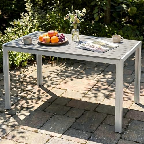 LIFERUN Gartentisch 110x70 cm WPC, Balkontisch Wetterfest für 4-6 Personen