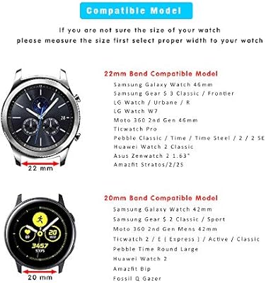 Leotop Compatible With Samsung Galaxy Watch 46mm Gear S3 Frontier Classic Bands 22mm Replacement Genuine Leather Cuff Strap With Stainless Steel Metal Buckle For Men Women Coffe