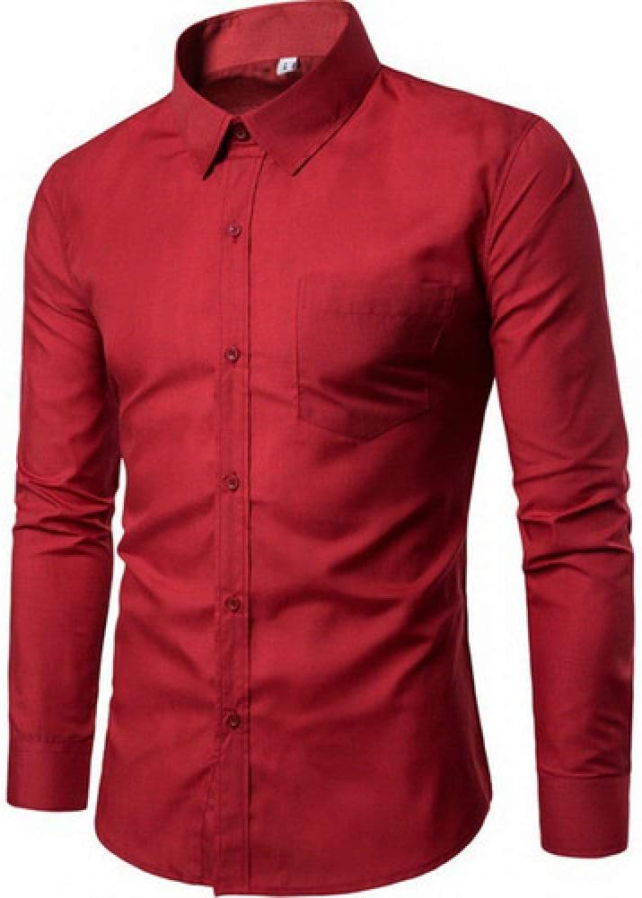 wine red dress shirt