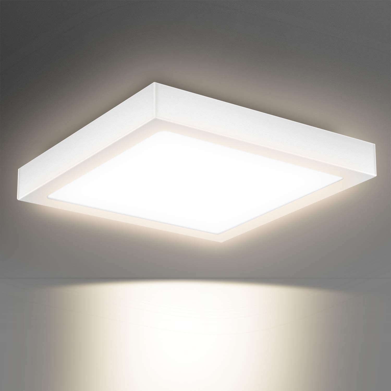 Creyer Modern Square 24W LED Ceiling Lights, Equivalent to 150W Bulbs, Φ30*H3.6cm, 2000LM, AC220-240V, Warm White 3000K, LED Ceiling lamp for Living Room, Bedroom, Kitchen, Balcony Hallway