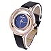 Dictac Wrist Watch Women Fashion Analog Black Leather Leisure Dress Watch