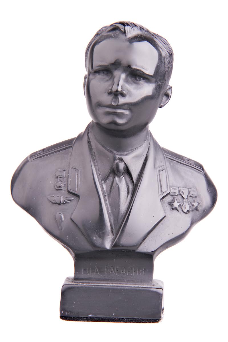 danila-souvenirs Soviet Russian USSR Cosmonaut/Astronaut/Spaceman Yuri Gagarin Stone Bust Statue Sculpture 12 cm black