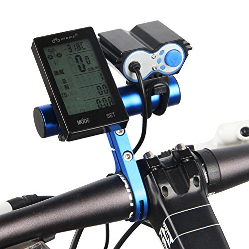 niceEshop Bike Bracket Handlebar Extension Headlight Camera Mount Bicycle Handlebar Extender with Aluminum Alloy Bracket Flashlight Headlamp, Speedometer Extension Installation Space Saver