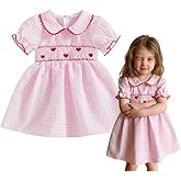 Fufuriprefer Toddler Baby Girl Valentines Day Outfits Short Sleeve Heart Dress Kids Spring Summer Clothes 6 12 18M 2T 3T 4T