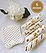 100 Gold Foil Cocktail Napkins | 5 Assorted Designs Folded 5 x 5 Inches Disposable Party Napkins Beverage Napkins | Bulk White Paper Napkins Are Perfect for Dinner, Wedding, Baby Shower, Bridal Shower