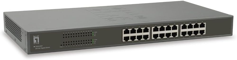 LevelOne 24 Port Gigabit Network Switch 10/100/1000Mbps Rackmount