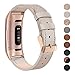 SWEES Leather Bands Compatible for Fitbit Charge 4, Charge 3 & Charge 3 SE Fitness Tracker, Genuine Leather Band Strap Wristband Replacement for Women Men Small Large, Black, Rose Gold, Beige, Brown