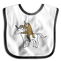 Funny Sloth Riding Unicorn Infant Toddler Bibs Super Absorbent Cute Prints Baby Bib Funny Baby Shower - Gift