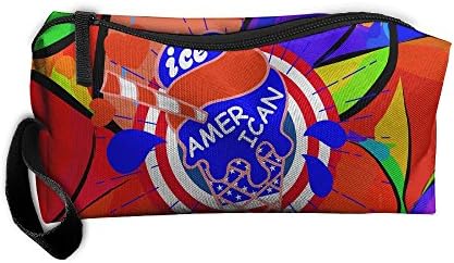 HSs4AD Unior's Triple Scoop American Ice Cream Fashion Cosmetic Travel Toiletry Makeup Bag Portable Pouch Hanging Organizer Bag