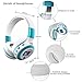 Wireless Headphones, ELEGIANT On Ear Wireless Headset Foldable with Mic FM Radio Micro SD Card Slot Wired and Wireless Headphones for iPhone 8 7 6S 6/Android Phones/Laptop/ PC White & Blue