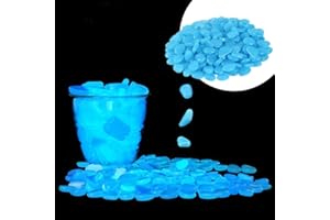 GeniusCells Glow in The Dark Pebbles/Glow Stones/Aquarium Rocks for Fish Tank/Aquarium/Walkway/Driveway/Plant Pots/Bonsai/Backyard