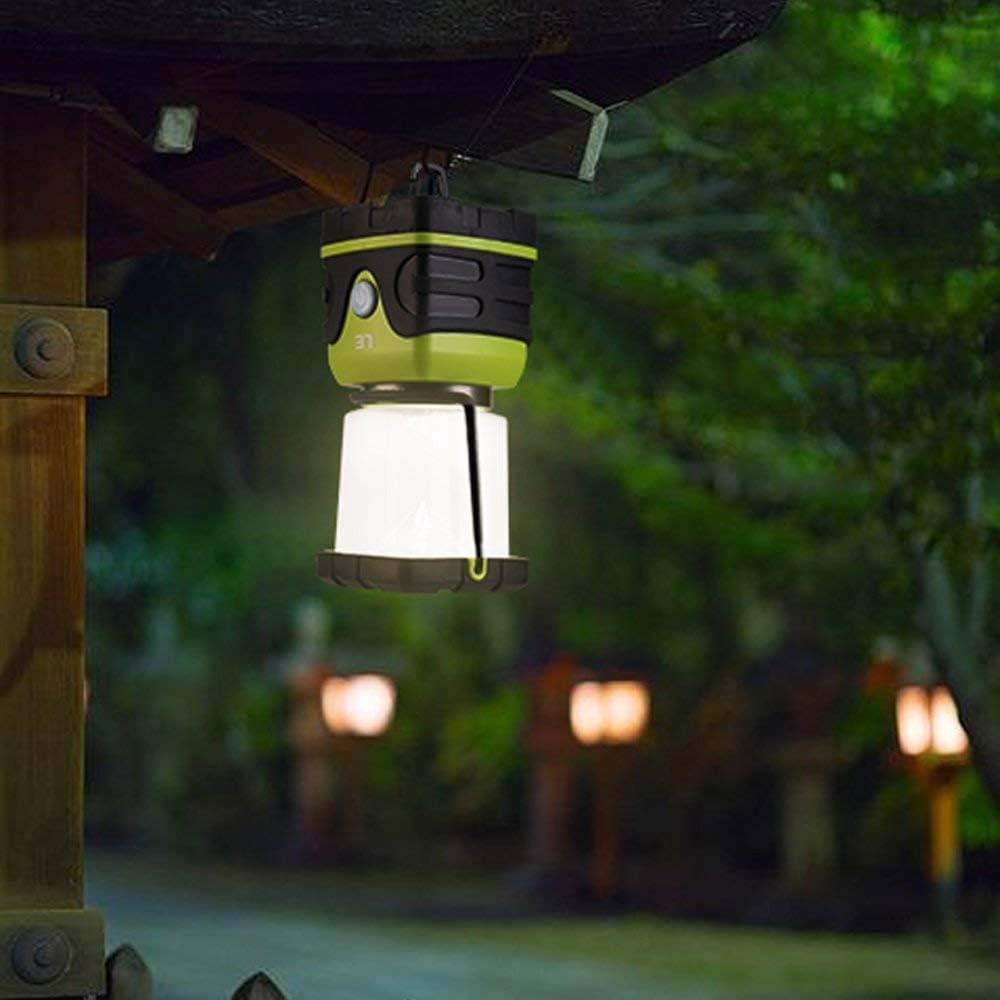 LE LED Camping Lantern, Battery Powered LED with 1000LM, 4 Light Modes, Waterproof Tent Light, Perfect Lantern Flashlight for Hurricane, Emergency, Survival Kits, Hiking, Fishing, Home and More: Sports & Outdoors