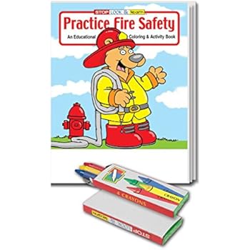 Download Amazon.com: Practice Fire Safety - Kid's Educational Coloring Book and Crayon Set in Bulk (25 ...