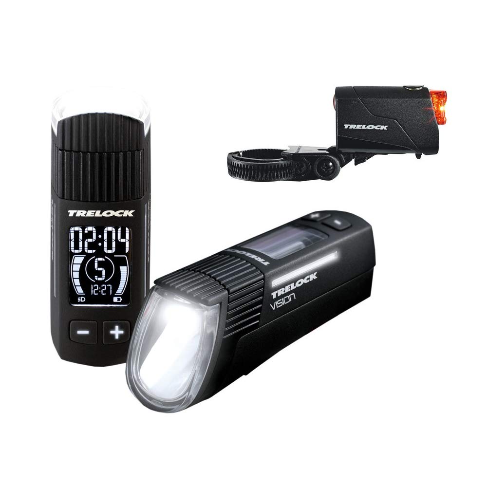 Trelock 760 I-Go Vision+LS 720 Reego Lighting Set, Black, One Size