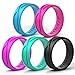 Silicone Wedding Ring For Women - 5 Rings Pack - Designed Medical Grade Silicone Rubber Band by Rinfit - Thin 5.5 mm width - Comes with a Gift Box!